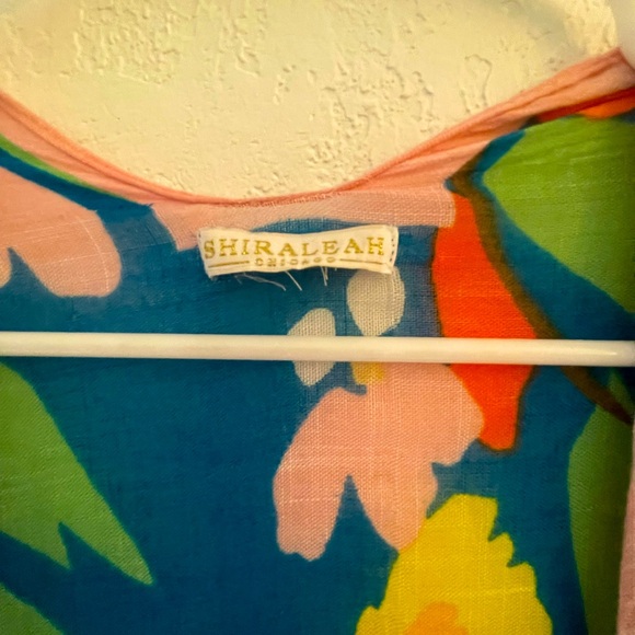 Brilliant Tropical Beach Cover Up with Pom Poms in Blue/Orange - Picture 3 of 4